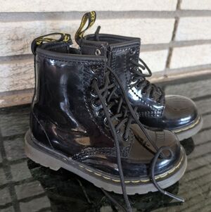 Dr. Martens Shiny Black Boots 7 Toddler